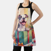 Tablier Playful Pitbull Opening Christmas Gifts Holiday (Insitu)