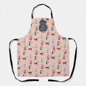 Tablier Playman Cats Apron - Nom personnalisé Chef (Recto)