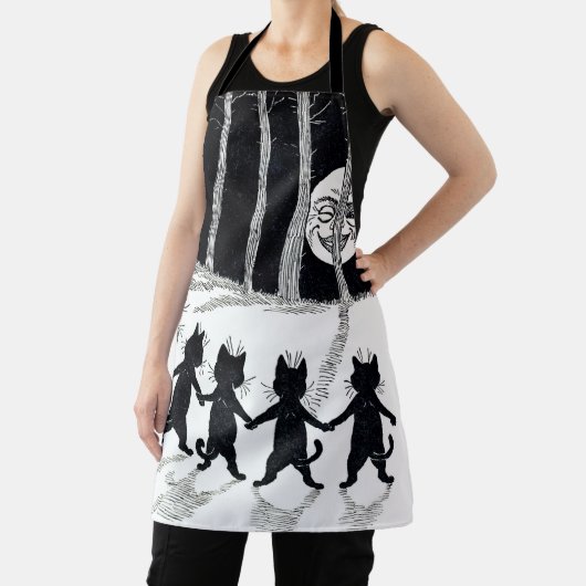 Tablier Pleine lune et chats, Louis Wain (Insitu)