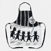 Tablier Pleine lune et chats, Louis Wain (Recto)