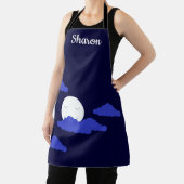 Tablier Pleine lune souriante avec nuages (Insitu)