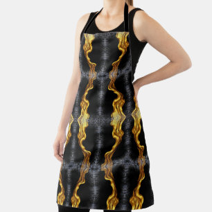 Tablier Pleine Or Liquide Noir Art de Monochrome Cuisine A