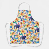 Tablier Plumeria Fleurs Tropical Island Kitchen Apron (Recto)