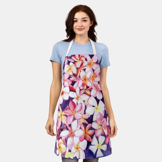 Tablier Plumeria flottante (Porté)