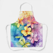 Tablier Plumeria Frangipani Aloha Fleurs Cuisine Apron (Recto)