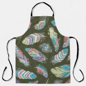 Tablier Plumes Boho Motif sans couture. Retour ethnique Tr (Recto)