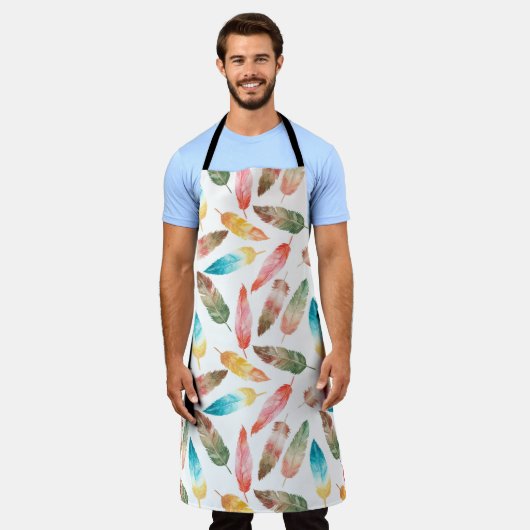 Tablier Plumes de couleur (Porté)