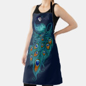 Tablier Plumes de paon Peacocks Turquoises (Insitu)
