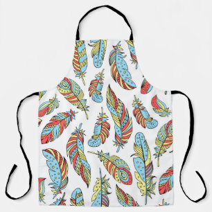 Tablier Plumes décoratives motif sans soudure. Main dessin