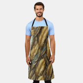 Tablier Plumes d'or Argent Art (Porté)