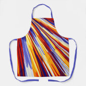 Tablier Plumes géométriques Abstraites orange bleu (Recto)