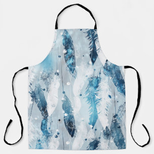 Tablier Plumes tombantes : Aquarelle bleue sans joint