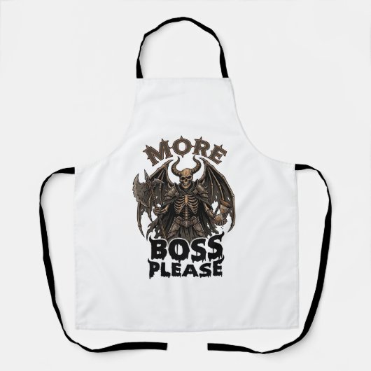 Tablier Plus de Boss S'il Vous Plaît Halloween Démon Squel (Recto)