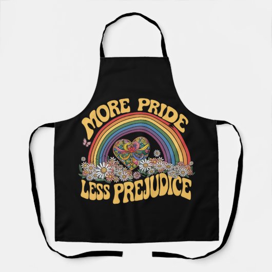 Tablier Plus de fierté moins de préjugés Retro Rainbow Pri (Recto)