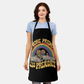 Tablier Plus de fierté moins de préjugés Retro Rainbow Pri (Porté)