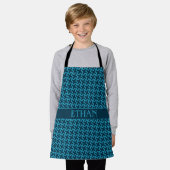 Tablier Plus Motif bleu foncé minimal (Porté)