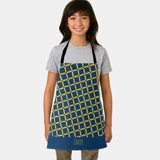 Tablier Plus Motif minimum bleu jaune (Insitu)