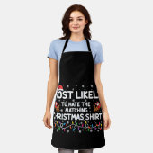 Tablier Plus susceptible de détester Noël assorti (Porté)