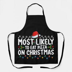 Tablier Plus susceptible de manger de la pizza pendant les