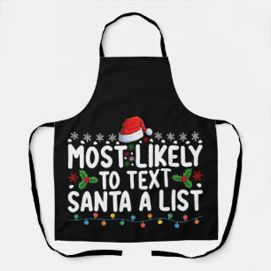 Tablier Plus susceptible de texter le Père Noël sur une li
