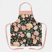 Tablier Poche de printemps Aquarelle Florale Black Bride ê (Recto)