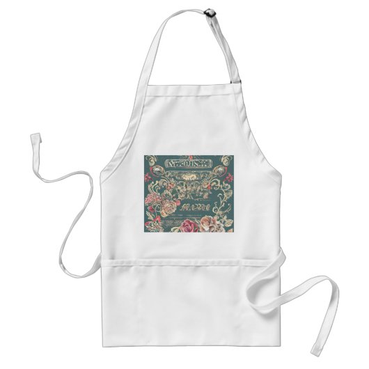 Tablier Poche Rose vintage (Devant)
