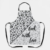 Tablier Poches de chien noir et blanc Polka Dot Apron (Recto)
