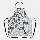 Tablier Poches de chien noir et blanc Polka Dot Apron (Recto)