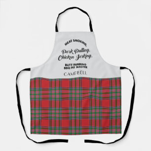 Tablier Poêle à carreaux Clan MacBean Tartan Rouge Vert Cu