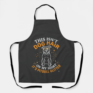 Tablier Poils de chien Pitbull Paillettes portant des lune