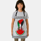 Tablier Poing de résistance palestinienne sur le symbole d (Insitu)