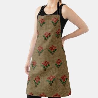 Tablier Poinsettia Tissé Intégral