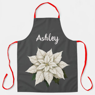Tablier Poinsettie blanche d'hiver