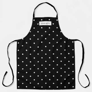 Tablier Point Polka noir et blanc