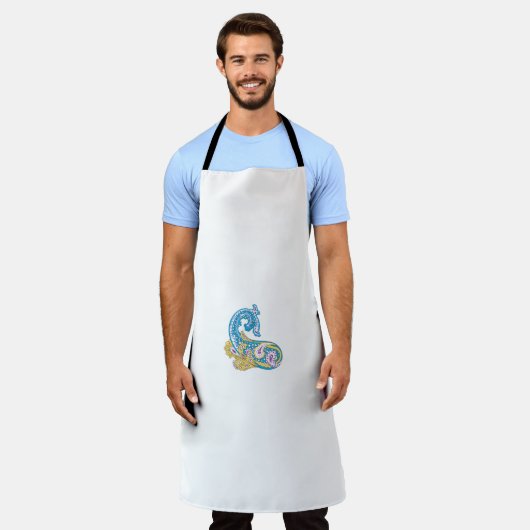 Tablier Point, Sherpa Blue, Design de sable doré (Porté)