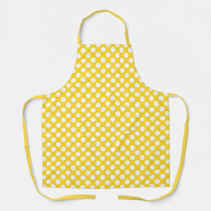 Tablier Pointe Polka blanche et jaune