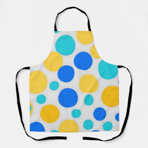 Tablier Points à pois turquoise jaune bleu