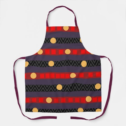Tablier Points Bandes Chevron Artisanat Cuisine (Recto)