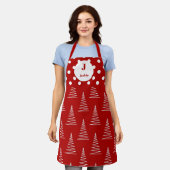 Tablier Points et arbres de Noël Nom personnalisé (Porté)