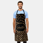 Tablier Points et bandes de Parties scintillant d'or (Porté)