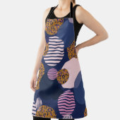 Tablier Points léopard : Élégance Bleu Foncé. (Insitu)