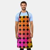 Tablier Points roses et orange (Porté)
