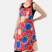 Tablier Points Rouge Et Bleu Sur Rouge (Insitu)