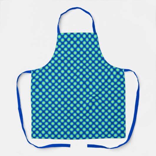 Tablier Points tournés rétros, bleu cobalt et vert clair (Recto)
