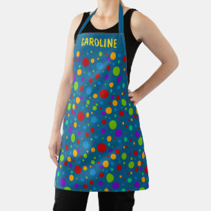Tablier Pois arc-en-ciel sur Blue Custom