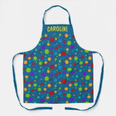 Tablier Pois arc-en-ciel sur Blue Custom (Recto)