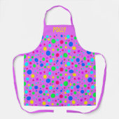 Tablier Pois arc-en-ciel sur couleur rose (Recto)