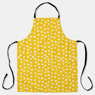 Tablier Pois blancs sur motif jaune transparent