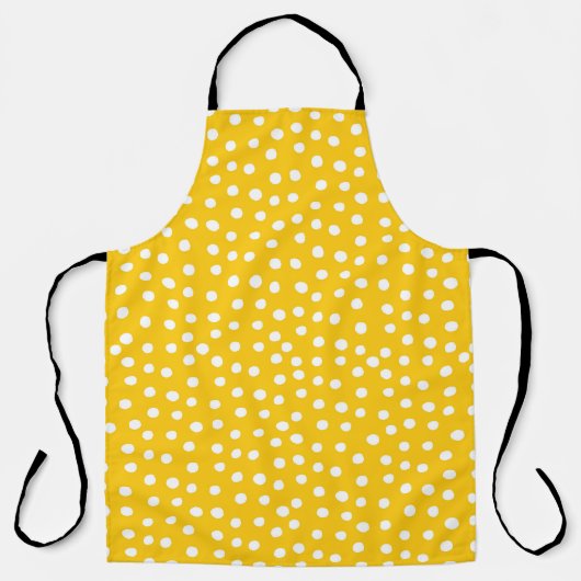Tablier Pois blancs sur motif jaune transparent (Recto)