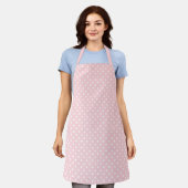 Tablier Pois blancs sur Rose Apron (Porté)